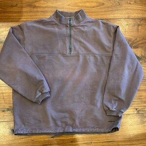 Patagonia men’s quarter zip, heavy cotton, drawstring bottom. XL